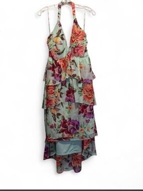 Siena Floral Tiered Halter Maxi Dress Size 14